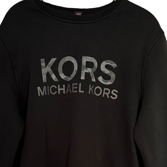 Women’s Michael Kors Sweatshirt in Black with Camo Lettering Size L - Picture 5 of 6
